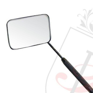 Miroir rectangulaire noir, Extension de cils, avec poignée en acier inoxydable, étiquette privée, pratique, de couleur noire - Product Image 3