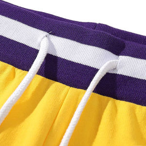 Shorts de basketball rétro 100 % polyester de haute qualité, personnalisés, taille mi-haute, broderie sergé, maille vintage, uniformes streetwear - Product Image 6