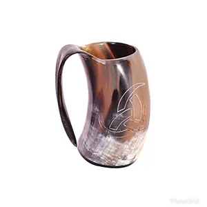 Taza de cuerno de búfalo Real artesanal Vintage personalizada de alta calidad, regalo novedoso, para beber vikingo - Product Image 1