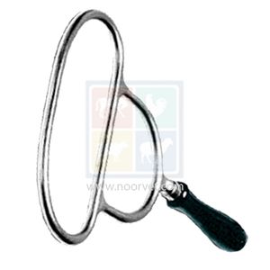 Abridor de boca con mango de madera y acero inoxidable para el cuidado dental equino - Product Image 1