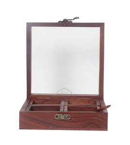 Wooden <b>Spice</b> Box with Glass Lid and Removable Tray for Herb Storage - Product Image 2