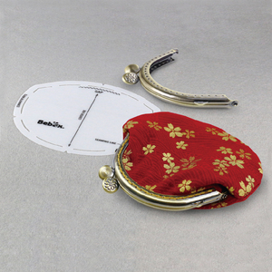 Kit de fabrication de sac à main à fermoir, forme ronde, motif floral, artisanat textile fait main avec cadre et tutoriel - Product Image 5