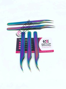 Haute qualité meilleur Style isolation arc-en-ciel Plasma en acier inoxydable Extension de cils pince à épiler Logo personnalisable Instruments de beauté - Product Image 2