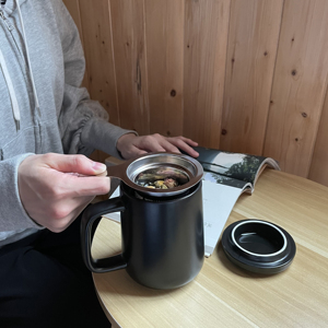 DHPO แก้วชาเซรามิกพร้อม304ขนาด500มล. ทำจากสเตนเลสสตีลพร้อมตะกร้าแช่ใบชาแบบหลวมแก้วพรีเมี่ยม - Product Image 6