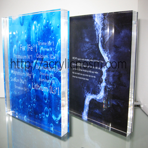 Acrylic logo block triangle shaped table stand menu holder stand - Product Image 2