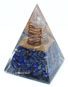 Pirámide de Orgón Natural Arcoíris, Piedra Preciosa de Energía Nubia, Pirámide de Orgón, Protección EMF, Pirámide de Cristal Curativa - Product Image 5