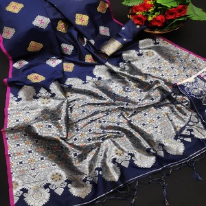 Мягкое Шелковое Сари banarasi для женщин