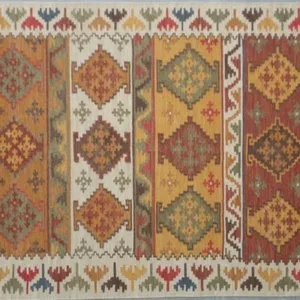 Look Hand Woven Wool Kilim Punja Weave Area Rugs Carpets Home and Hotel Floor Decoration Traditional Design Vintage Adult Ikat