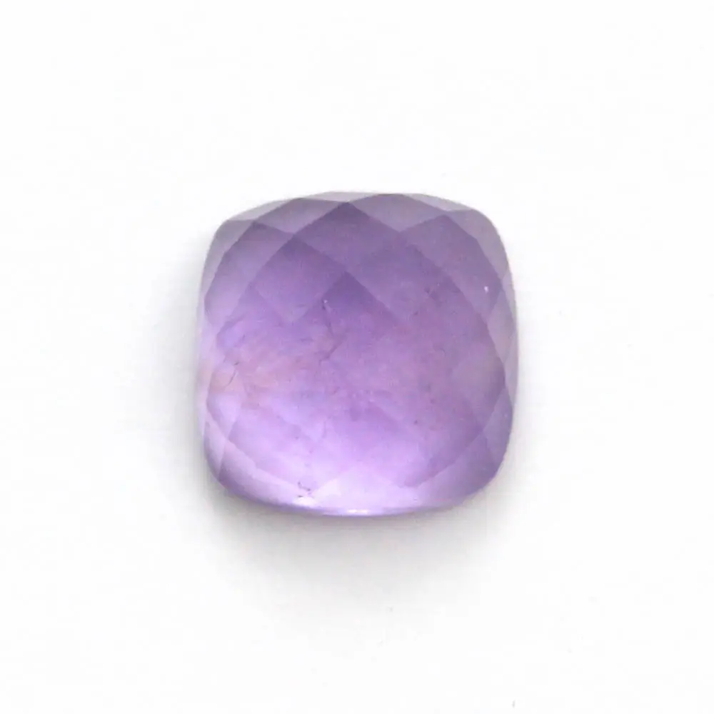 Hong Kong Showroom Wholesale Crystals Amethyst Faceted Square Cushion Cabochon Natural