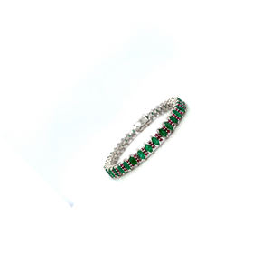 925 Sterling Silver Tennis <b>Bracelet</b> High Quality Emerald Ruby Gemstones Handmade Unisex Jewelry Rhodium Gifts Parties Trendy IGI - Product Image 2