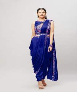 Auto conçu fête porter Designer soie brodé Saree avec chemisier pièce douce soie dentelle bordure Sari vêtements de mariage femmes dernier ApparelGarment - Product Image 2