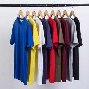 Camiseta informal ajustada de manga corta para hombre, 100% algodón, 180gsm, de talla grande, diseño personalizado con cuello redondo de Color sólido - Product Image 6