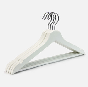 Bán Buôn Tùy Chỉnh Bạch Đàn Gỗ Đen Trắng Gỗ Phù Hợp Với Móc Áo Với Không Trượt Rãnh - Product Image 2