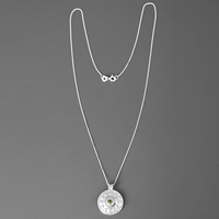 Pendentif en pierre précieuse verte péridot naturelle, charme en argent sterling S925, collier avec chaîne de 18 pouces, cadeau classique et raffiné, bijoux délicats
