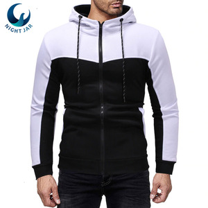 Sweat à capuche personnalisé de haute qualité pour homme, avec poche, noir et blanc, impression de logo OEM, coton et polyester, prix d'usine en gros - Product Image 6