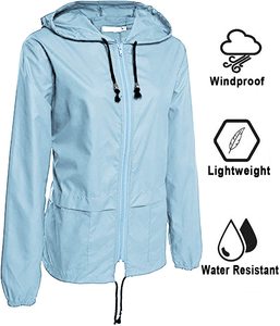 เสื้อกันฝนผู้หญิงบรรจุน้ําหนักเบากันน้ํามีฮู้ดเสื้อกันลมสําหรับผู้ใหญ่และเด็กสําหรับเด็กผู้หญิง Universal ใช้กลางแจ้ง - Product Image 4