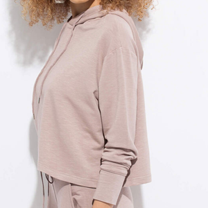 Meilleure Qualité Femmes Crop Hoodies Oem Logo Design Crop Top Hoodies Femmes Crop Top - Product Image 4