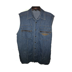 2021 Casual ropa de chaleco de Denim en blanco logotipo personalizado de chaquetas de los hombres - Product Image 1