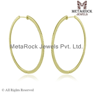 Boucles d'oreilles en forme de diamant naturel 14k, blanc, or jaune, fait à la main, vente en gros, nouvelle collection - Product Image 4