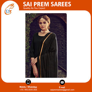 Vestido largo de lana bordado indio de nuevo diseño para mujer, decoración de plumas con volantes Kurtis transpirables para adultos de temporada de otoño - Product Image 2