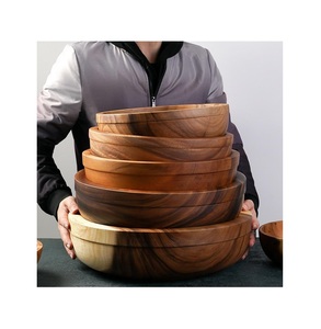Saladier classique en bois naturel lavable au lave-vaisselle différentes tailles pour la maison hôtel et restaurant utilisation pour le stockage de la cuillère - Product Image 5