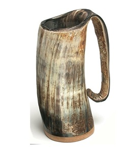 100% corne de buffle polie grande taille tasse en corne avec longue poignée tasse corne de boisson - Product Image 6