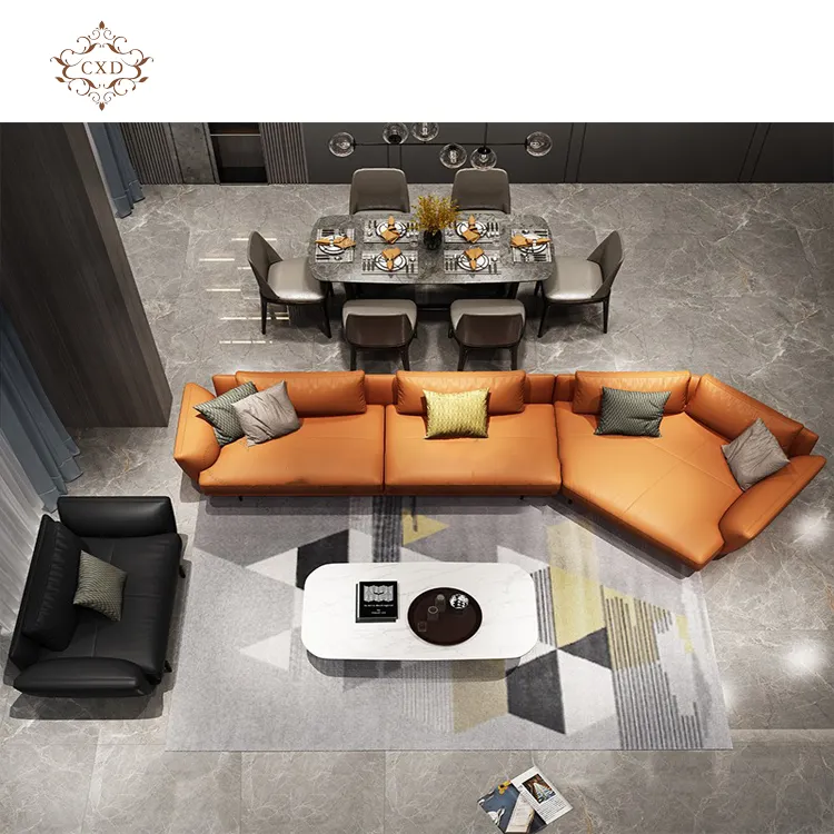 Kunden spezifische italienische Art Luxus Leder möbel Sofa Set Wohnzimmer <span class=keywords><strong>Sofas</strong></span>