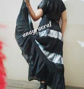 กระโปรงยาวมัดย้อมเอวสูงสำหรับใส่ไปทะเลของผู้หญิงลายลูกไม้ตกแต่งสไตล์หวานสำหรับวันหยุดพักผ่อน - Product Image 3