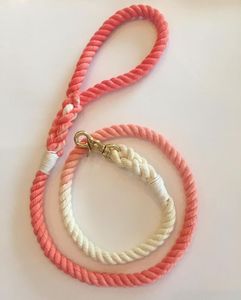 Braided Pink Ombre Cotton Dog <b>Leash</b> 5ft Small Medium Large Dog Walking Leads <b>Pet</b> Supplies Wholesale with Lace Decoration - Product Image 6