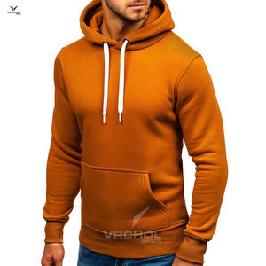 Adulte lourd mélange pull sweat à capuche uni couleur unie à capuche haut brodé détail OEM anti-rétrécissement grande taille hommes - Product Image 2