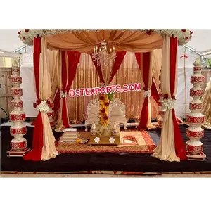 Decoratieve Bruiloft Mandap Matka Pijlers Indian Huwelijksceremonie Mandap Chories Open Wedding Mandap Pot Pijlers Decoratie
