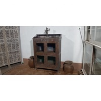 Armoire d'affichage en bois massif Vintage du milieu du siècle pour salle à manger maison salon ferme hôtel école appartement sous-sol utilisation - Product Image 2