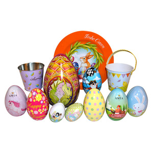 High Quality Custom Oval Tinplate Easter Egg Chocolate Candy Easter Egg Tins