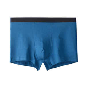 Customizable 100% Men's Stretchable Boxing Shorts Cotton-Filled Blank Underwear with Black Upper <b>Strips</b> and <b>Fabric</b> Lining - Product Image 3