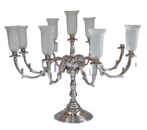 Candelabro de lujo para centro de mesa, moderno, de aluminio, niquelado, para boda, gran oferta - Product Image 6