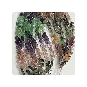 ขายส่ง8นิ้วสีชมพูสีขาวผสมควอทซ์เหลี่ยมเพชรพลอยรูปหัวใจขนาด5-5.5มม. โดยประมาณคุณภาพระดับพรีเมี่ยมสำหรับการทำเครื่องประดับ - Product Image 2