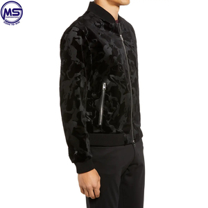 Blouson aviateur de couleur unie imprimé de logo personnalisable pour hommes pakistanais meilleur tissu avec col montant pour hommes - Product Image 3