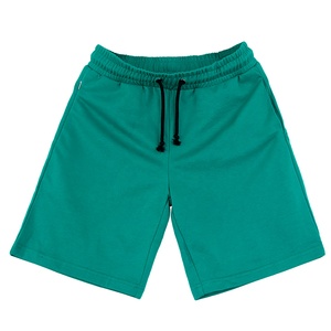 Pantalones cortos deportivos para correr transpirables de secado rápido de mezcla de poliéster y algodón para hombre, pantalones cortos informales de verano sólidos con estampado personalizado y logotipo alto - Product Image 1