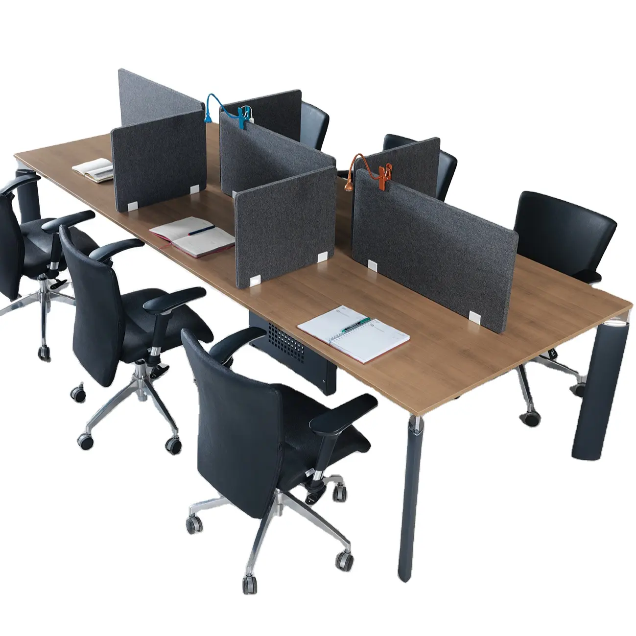 नई आगमन आधुनिक डिजाइन पैनल कंप्यूटर डेस्क कार्यालय फर्नीचर लकड़ी कक्ष 6-व्यक्ति कार्यस्थानों