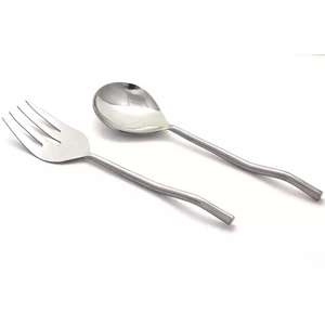 Couverts à salade en métal acier inoxydable, poignée brodée, cuillère de service, cuillère - Product Image 6