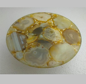 Support à gâteau en Agate marron naturel, plateau décoratif, meilleures ventes, 2019 - Product Image 4