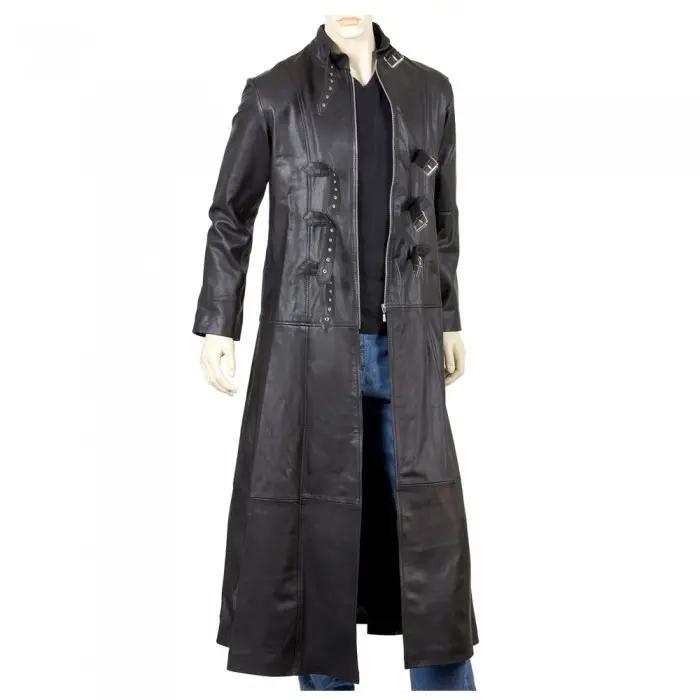 Men Gothic Leather Long Coat