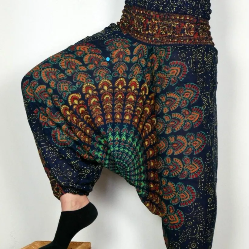 Jaipuri algodão mandal impressão yoga pant