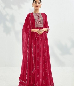 ชุดเดรส Anarkali ปักลายสำหรับผู้หญิงชุดปาร์ตี้สไตล์ปากีสถานดีไซน์เนอร์ชุดเดรสปักสำหรับงานปาร์ตี้ - Product Image 1