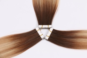 Extensions de cheveux naturels Double face, pièces, bande adhésive Invisible pour entièrement les cuticules, pour Salon, vente en gros - Product Image 4