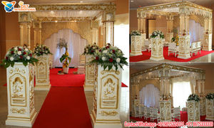 Mandap cuadrado de oro para bodas, indio, celestial, boda, la mayoría de los mandamientos de boda a la moda, Sidney - Product Image 5