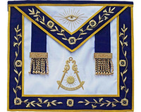 Tablier maçonnique OES Grand Matron avec strass dorés, Rite Français, Régalia, Taille personnalisable, Logo brodé, Polyester
