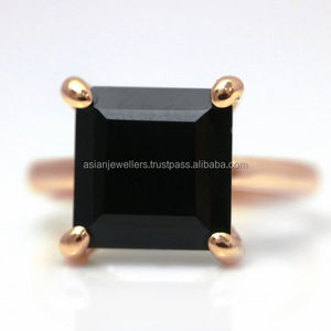 925 Sterling Silver Black Onyx Gemstone Ring Handmade Gold Plated Fashion <b>Jewelry</b> Unique Stylish Weddings Parties Anniversaries - Product Image 1