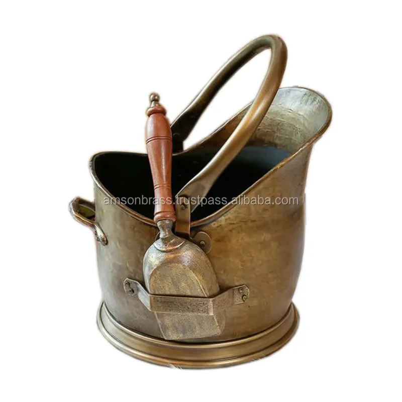 Secchio per carbone antico in stile classico con pala fatta a mano di migliore qualità secchio per carbone in rame accessori per esterni