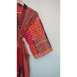 Veste d'hiver pour femme, longue, multicolores, patchwork floral, matelassée, 100% coton Kantha, manches longues - Product Image 6